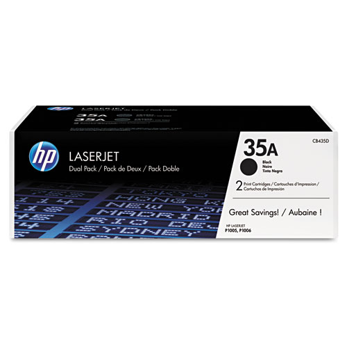 Picture of HP 35A, (CB435D) 2-Pack Black Original LaserJet Toner Cartridges