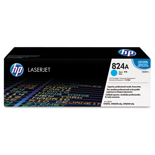 Picture of HP 824A, (CB381A) Cyan Original LaserJet Toner Cartridge