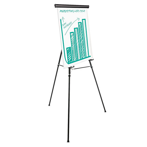 Picture of Heavy-Duty Adjustable Presentation Easel, 69" Maximum Height, Metal, Black