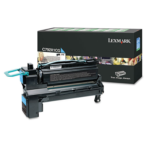 Picture of C792X1CG Return Program Extra High-Yield Toner, 20,000 Page-Yield, Cyan