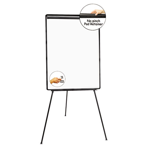 Picture of Dry Erase Board with Tripod Easel, 29 x 41, White Surface, Black Frame