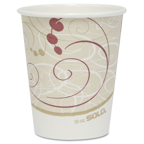 Picture of Paper Hot Cups in Symphony Design, 10 oz, Beige, 50/Pack