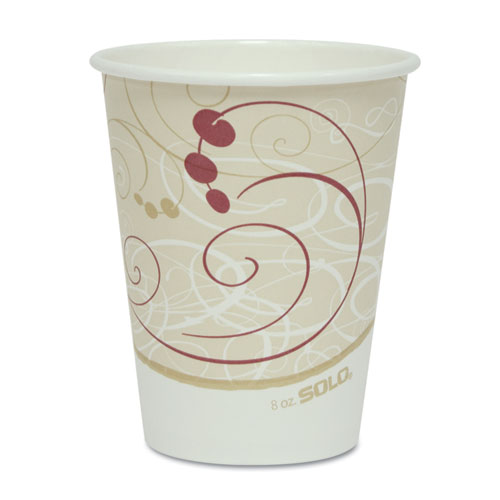 Picture of Paper Hot Cups in Symphony Design, 8 oz, Beige, 50/Pack