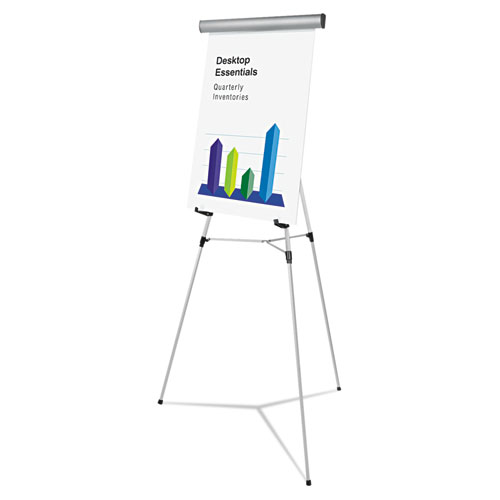 Picture of Heavy-Duty Adjustable Presentation Easel, 69" Maximum Height, Metal, Silver