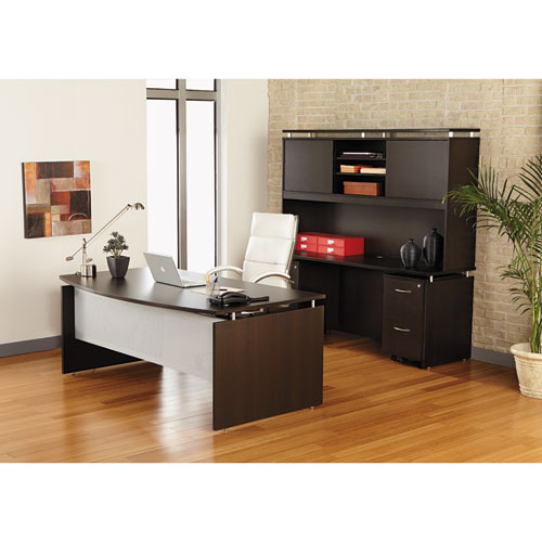 Picture of Alera Neratoli High-Back Slim Profile Chair, Faux Leather, 275 lb Cap, 17.32" to 21.25" Seat Height, White Seat/Back, Chrome