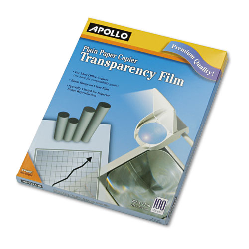 Picture of Plain Paper Transparency Film, 8.5 x 11, Black on Clear, 100/Box