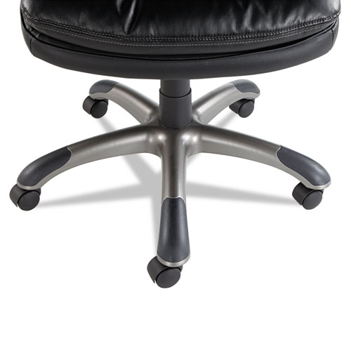 Picture of Executive Swivel/Tilt Bonded Leather High-Back Chair, Supports Up to 250 lb, 18.50" to 21.65" Seat Height, Black