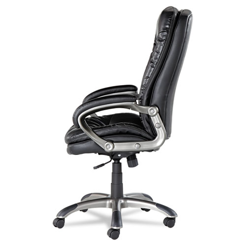 Picture of Executive Swivel/Tilt Bonded Leather High-Back Chair, Supports Up to 250 lb, 18.50" to 21.65" Seat Height, Black