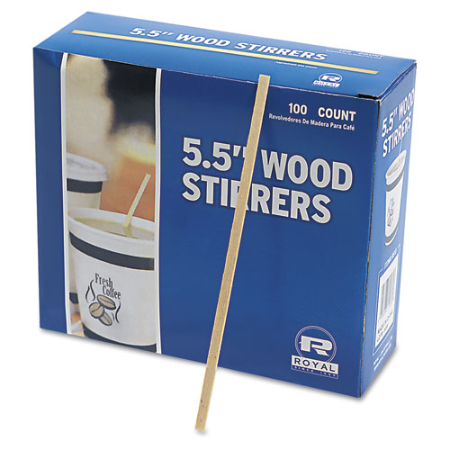 Picture of Wood Coffee Stirrers, 5.5", 10,000/Carton