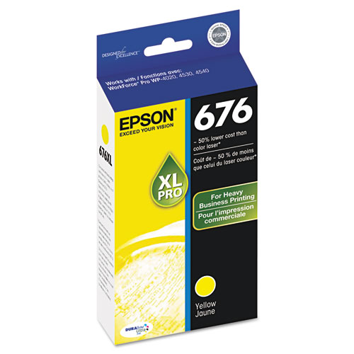 Picture of T676XL420-S (676XL) High-Yield Ink, 2,400 Page-Yield, Yellow