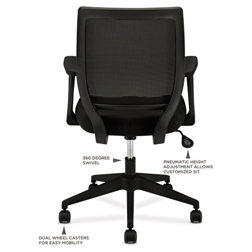 Picture of HVL521 Mesh Mid-Back Task Chair, Supports Up to 250 lb, 17.5" to 22" Seat Height, Black