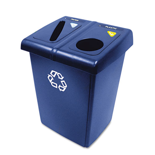 Picture of Glutton Recycling Station, Two-Stream, 46 gal, Blue