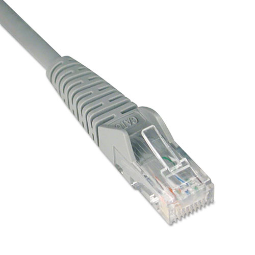 Picture of CAT6 Gigabit Snagless Molded Patch Cable, 1 ft, Gray