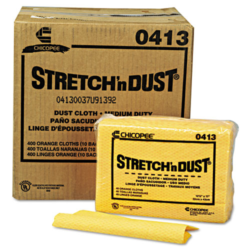 Picture of Stretch 'n Dust Cloths, 12.6 x 17, Yellow, 40/Pack, 10 Packs/Carton