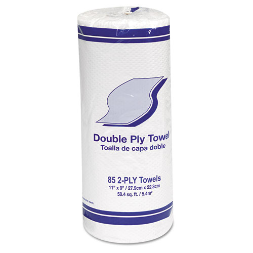 Picture of Kitchen Roll Towel, 2-Ply, 11 x 9, White, 85 Sheets/Roll, 30 Rolls/Carton