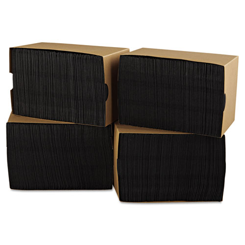 Picture of Beverage Napkins, 2-Ply, 9 1/2 x 9 1/2, Black, 1000/Carton