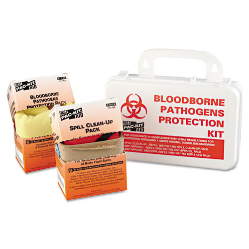 Picture of Small Industrial Bloodborne Pathogen Kit, Plastic Case, 7.5 x 2.75 x 4.5