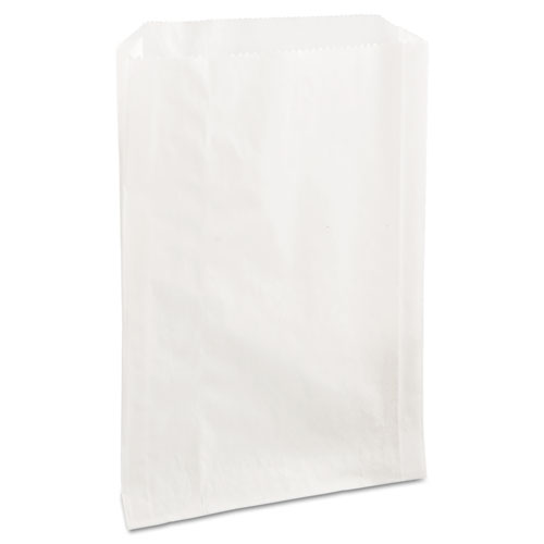 Picture of Grease-Resistant Single-Serve Bags, 6.5" x 8", White, 2,000/Carton