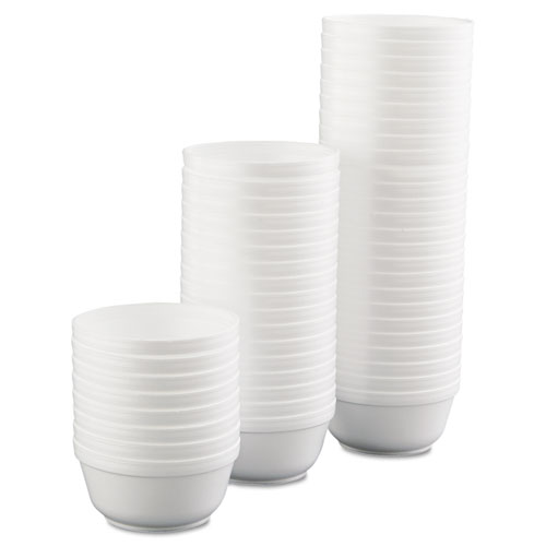 Picture of Insulated Foam Bowls, 12 oz, White, 50/Pack, 20 Packs/Carton