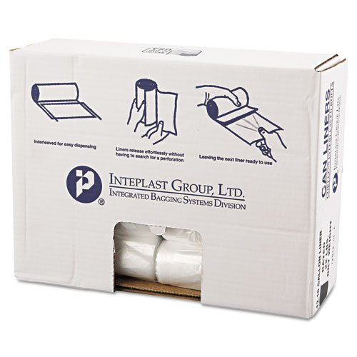 Picture of High-Density Commercial Can Liners Value Pack, 16 gal, 7 microns, 24" x 31 ", Clear, 50 Bags/Roll, 20 Rolls/Carton