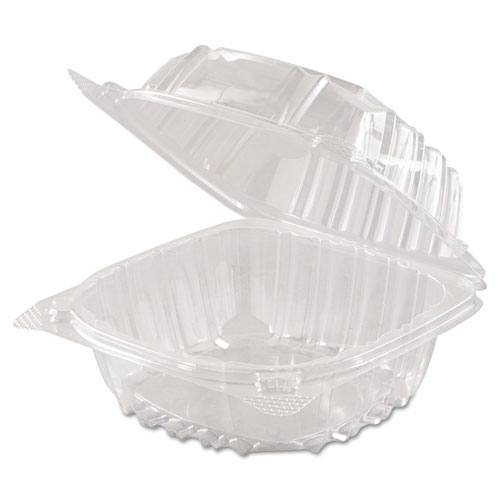 Picture of ClearSeal Hinged-Lid Plastic Containers, 5.8 x 6 x 3, Clear, Plastic, 125/Pack, 4 Packs/Carton