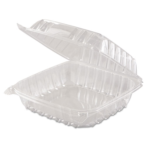 Picture of ClearSeal Hinged-Lid Plastic Containers, 8.3 x 8.3 x 3, Clear, Plastic, 250/Carton