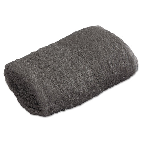 Picture of Industrial-Quality Steel Wool Hand Pads, #00 Very Fine, Steel Gray, 16 Pads/Sleeve, 12/Sleeves/Carton