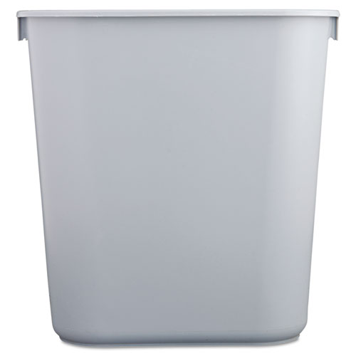 Picture of Deskside Plastic Wastebasket, 3.5 gal, Plastic, Gray