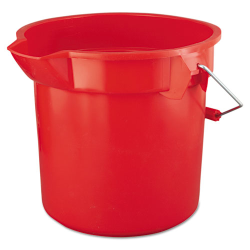 Picture of BRUTE Round Utility Pail, 14 qt, Plastic, Red, 12" dia