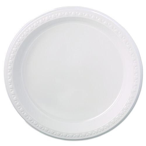 Picture of Heavyweight Plastic Plates, 9" dia, White, 125/Pack, 4 Packs/Carton
