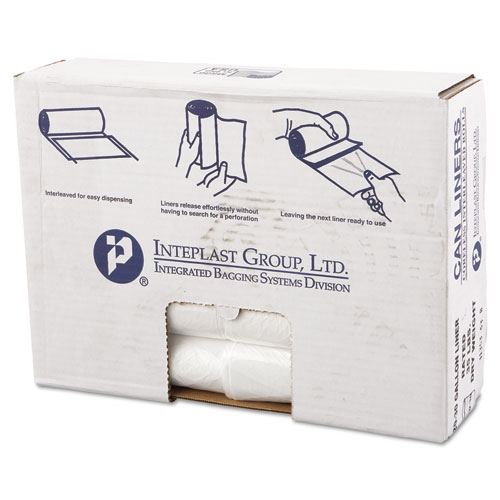 Picture of High-Density Commercial Can Liners Value Pack, 30 gal, 11 microns, 30" x 36", Clear, 25 Bags/Roll, 20 Rolls/Carton