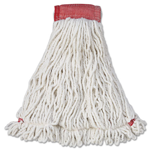 Picture of Web Foot Wet Mop Head, Shrinkless, Cotton/Synthetic, White, Large, 6/Carton