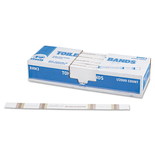 Picture of Toilet Seat Bands, Brown/White, 2,000/Carton