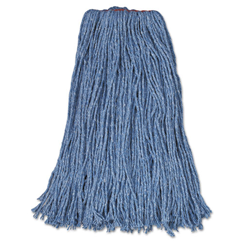 Picture of Cotton/Synthetic Cut-End Blend Mop Head, 24 oz, 1" Band, Blue, 12/Carton