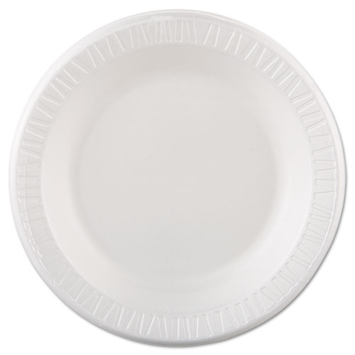Picture of Quiet Classic Laminated Foam Dinnerware, Plate, 10.25" dia, White, 125/Pack, 4 Packs/Carton