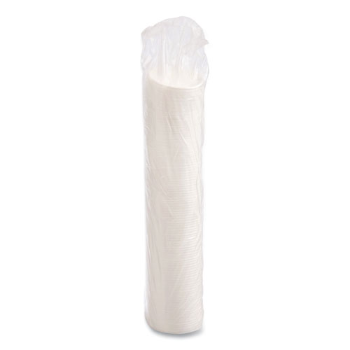 Picture of Sip Thru Lids, Fits 10 oz to 12 oz Foam Cups, Plastic, White, 1,000/Carton