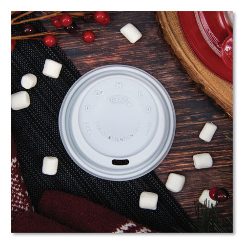 Picture of Cappuccino Dome Sipper Lids, Fits 12 oz, White, 1,000/Carton