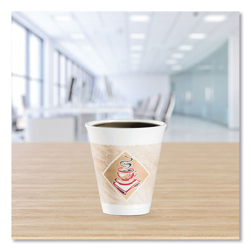 Picture of Cafe G Foam Hot/Cold Cups, 12 oz, Brown/Red/White, 1,000/Carton