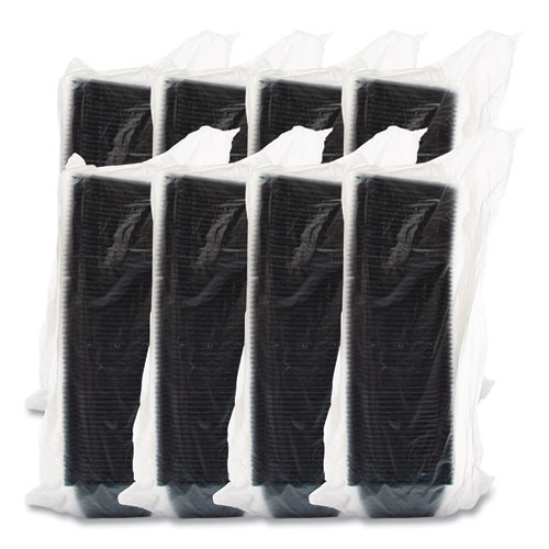 Picture of PresentaBowls Pro Black Square Bowls, 12 oz, 5 x 5 x 2, Black, Plastic, 63/Bag, 8 Bags/Carton