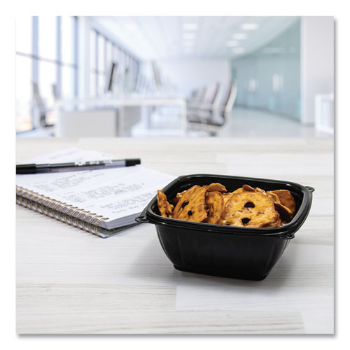 Picture of PresentaBowls Pro Black Square Bowls, 12 oz, 5 x 5 x 2, Black, Plastic, 63/Bag, 8 Bags/Carton