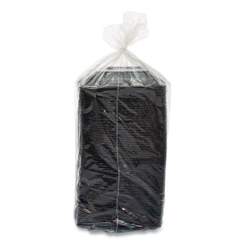 Picture of PresentaBowls Pro Black Square Bowls, 24 oz, 8.5 x 8.5 x 1.8, Plastic, 63/Bag, 4 Bags/Carton