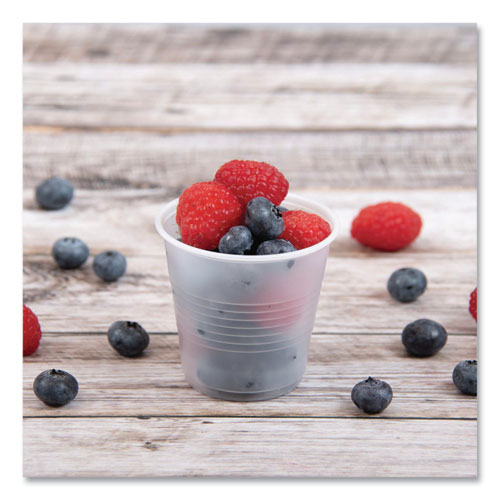 Picture of High-Impact Polystyrene Cold Cups, 3.5 oz, Translucent, 100/Sleeve, 25 Sleeves/Carton