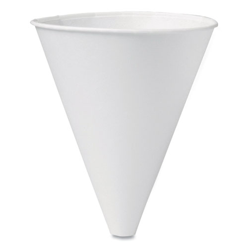 Picture of Bare Eco-Forward Treated Paper Funnel Cups, 10 oz, White, 250/Bag, 4 Bags/Carton