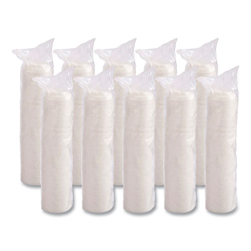 Picture of Cappuccino Dome Sipper Lids, Fits 12 oz, White, 1,000/Carton
