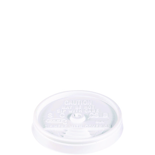 Picture of Sip Thru Lids, Fits 6 oz to 10 oz Cups, White, 100/Pack, 10 Packs/Carton