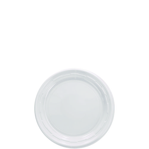 Picture of Famous Service Plastic Dinnerware, Plate, 6" dia, White, 125/Pack