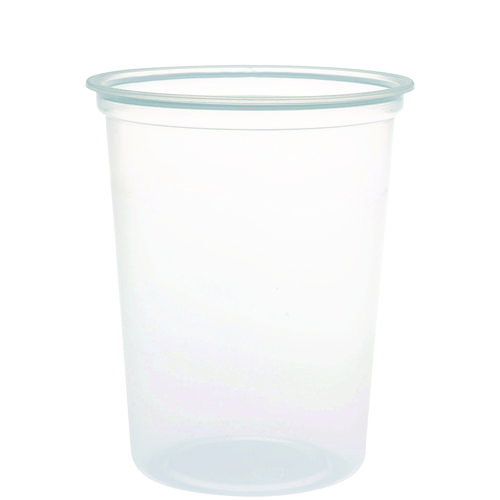 Picture of Microgourmet Plastic Deli Container, 32 oz, 4.7" Diameter x 5.7"h, Clear, 500/Carton