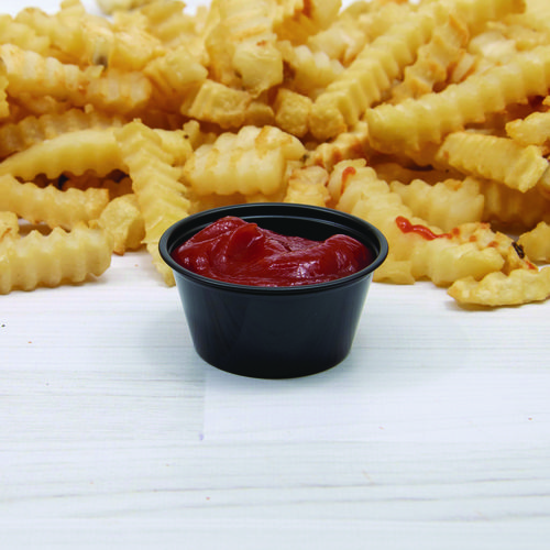 Picture of Polystyrene Portion Cups, 3.25 oz, Black, 250/Bag, 10 Bags/Carton