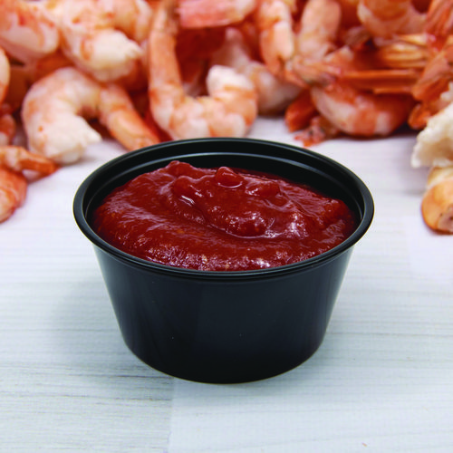 Picture of Polystyrene Portion Cups, 3.25 oz, Black, 250/Bag, 10 Bags/Carton