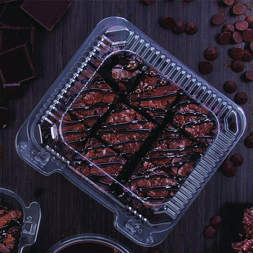 Picture of StayLock Clear Hinged Lid Containers, 7.8 x 8.3 x 3, Clear, Plastic, 125/Bag, 2 Bags/Carton